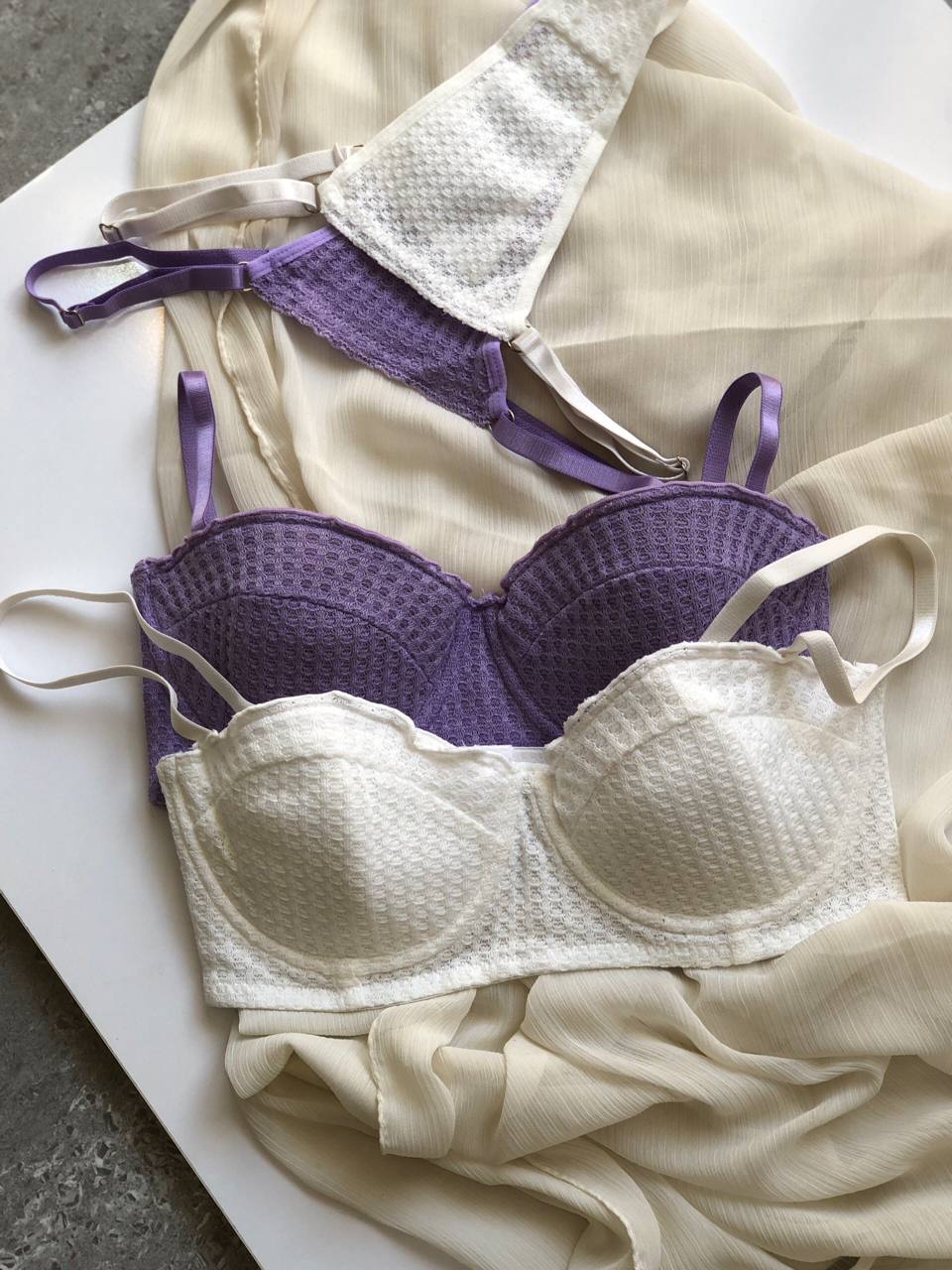 ست شورت و سوتین طرح وافلی